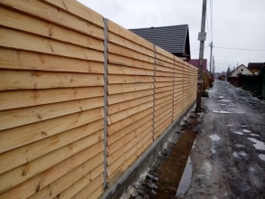 Деревянный забор елочка 150 метров фото в Правдинском